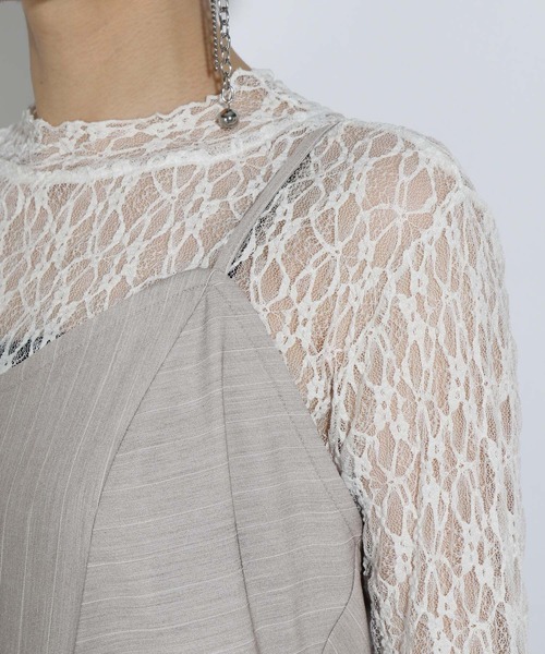 HARE（ハレ）の「レースドッキングキャミビスチェ(HARE)（キャミソール・レディース・グレイッシュベージュ/ブラック・FREE）」の15枚目の写真