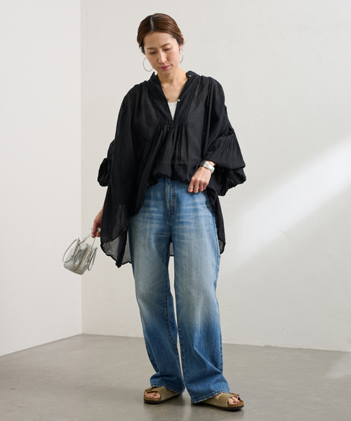 セール】≪WEB限定追加≫コットンシフォンタックブラウス