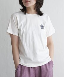 天竺フラワー刺繍コンパクトTシャツ