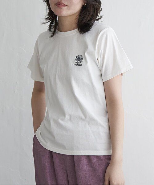 VENCEEXCHANGE(ヴァンスエクスチェンジ)の「天竺フラワー刺繍コンパクトTシャツ(Tシャツ/カットソー・レディース・オフホワイト/杢グレー/ブラック・FREE)」の5枚目の写真