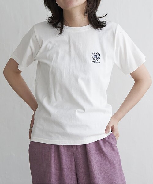VENCEEXCHANGE(ヴァンスエクスチェンジ)の「天竺フラワー刺繍コンパクトTシャツ(Tシャツ/カットソー・レディース・オフホワイト/杢グレー/ブラック・FREE)」の6枚目の写真