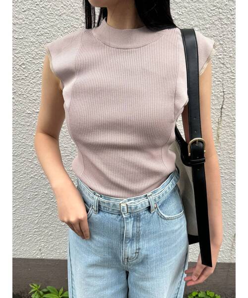 LAGUNAMOON（ラグナムーン）の「カバースリーブシアーニットプルオーバー（ニット/セーター・レディース・ホワイト/ブラック/ピンク・FREE）」の3枚目の写真