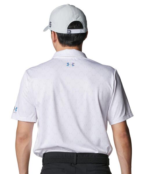 UNDER ARMOUR（アンダーアーマー）の「UAアーマードライ マイクロ モノグラム ポロ（ゴルフ/メンズ）（ポロシャツ・メンズ・ホワイト・M/L/XL/S/2XL）」の2枚目の写真