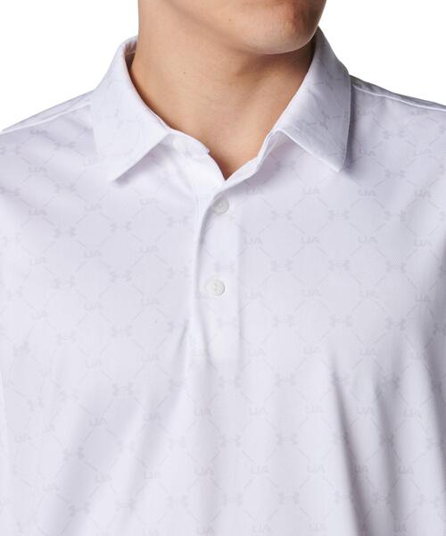 UNDER ARMOUR（アンダーアーマー）の「UAアーマードライ マイクロ モノグラム ポロ（ゴルフ/メンズ）（ポロシャツ・メンズ・ホワイト・M/L/XL/S/2XL）」の4枚目の写真