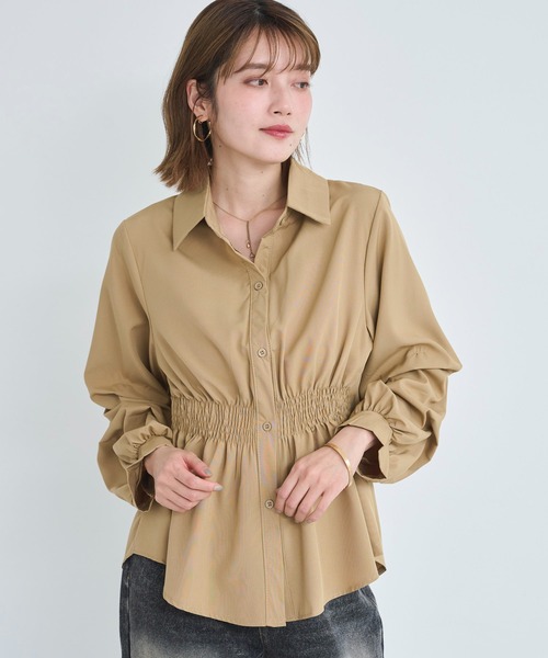 attiree(アティレー)の「シャーリングデザインシャツ(シャツ/ブラウス・レディース・ブルー/キャメル/ブラック/ホワイト・FREE)」の17枚目の写真