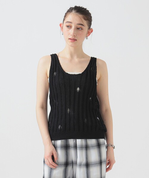 B:MING by BEAMS(ビーミングバイビームス)の「クラッシュ ニット ベスト(ベスト・レディース・ブラック/オフホワイト・ONE SIZE)」の15枚目の写真