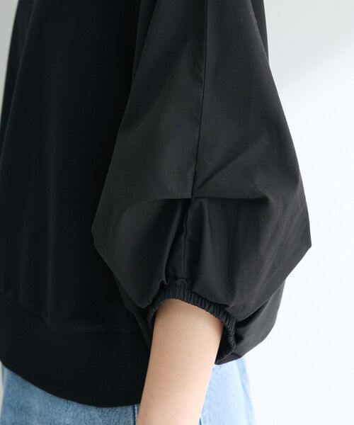 Green　Parks（グリーンパークス）の「2WAY7分袖タック裾ZIPプルオーバー（Tシャツ/カットソー・レディース・ブラック/アイボリー/ライトベージュ/ブルー・FREE）」の13枚目の写真