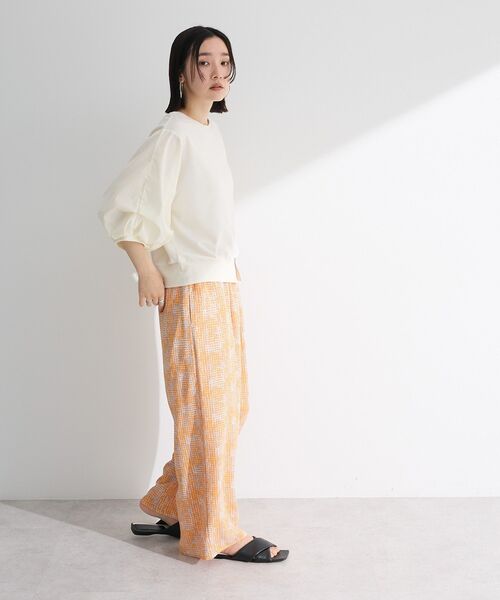 Green　Parks（グリーンパークス）の「2WAY7分袖タック裾ZIPプルオーバー（Tシャツ/カットソー・レディース・ブラック/アイボリー/ライトベージュ/ブルー・FREE）」の17枚目の写真