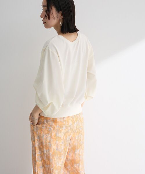 Green　Parks（グリーンパークス）の「2WAY7分袖タック裾ZIPプルオーバー（Tシャツ/カットソー・レディース・ブラック/アイボリー/ライトベージュ/ブルー・FREE）」の22枚目の写真