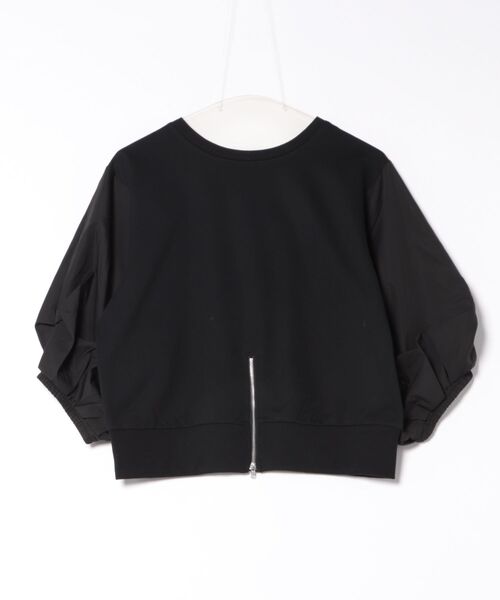 Green　Parks（グリーンパークス）の「2WAY7分袖タック裾ZIPプルオーバー（Tシャツ/カットソー・レディース・ブラック/アイボリー/ライトベージュ/ブルー・FREE）」の5枚目の写真