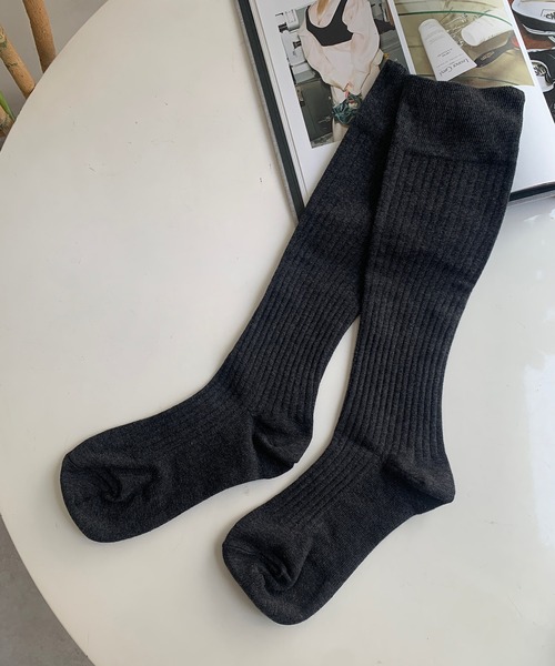 DouDou（ドゥドゥ）の「【WEB限定】MAEE リブソックス（ソックス/靴下・レディース・ライトグレー/レッド/グレー/チャコールグレー/ブラック・23）」の3枚目の写真