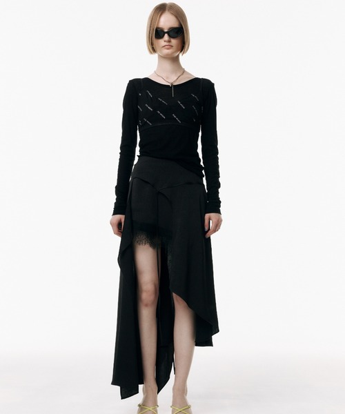 セール】SHEER UN CUTSEW/シアーユーネックカットソー（Tシャツ