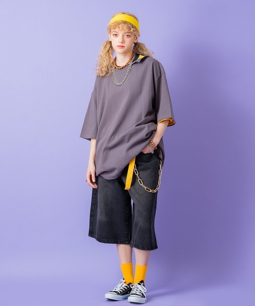 a.p.o.v.(エーピーオービー)の「a.p.o.v. アシンメトリーショルダージップヘヴィウェイトコットンオーバーサイズTシャツ(Tシャツ/カットソー・メンズ・ブラック/チャコール/ホワイト・ONESIZE)」の9枚目の写真