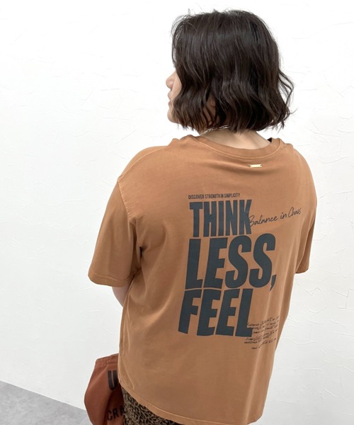 CHIC STYLE（シックスタイル）の「ピグメント染ロゴプリントTシャツ＜大きいサイズ有＞シックスタイル（Tシャツ/カットソー・レディース・ブラウン/チャコール・LL/3L/4L/5L/M/L）」の8枚目の写真