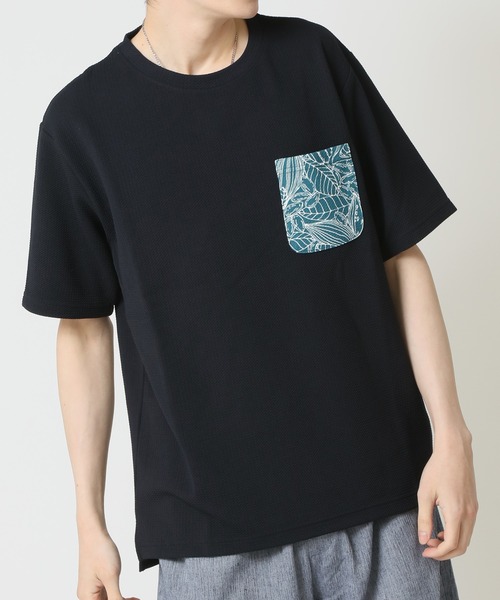 ARCADE(アーケード)の「接触冷感 半袖 ひんやりクール 快適ドライワッフルポケ付TシャツT KAITEKI(Tシャツ/カットソー・メンズ・グレー/ブラック/ネイビー/ホワイト・M/L/LL)」の4枚目の写真