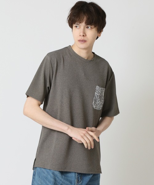 ARCADE(アーケード)の「接触冷感 半袖 ひんやりクール 快適ドライワッフルポケ付TシャツT KAITEKI(Tシャツ/カットソー・メンズ・グレー/ブラック/ネイビー/ホワイト・M/L/LL)」の5枚目の写真