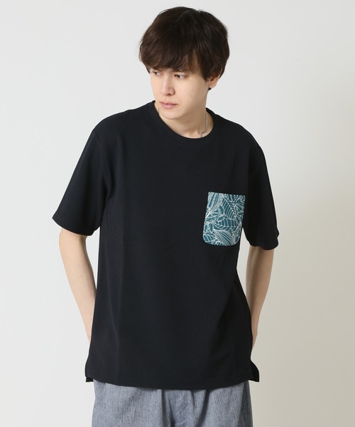 ARCADE(アーケード)の「接触冷感 半袖 ひんやりクール 快適ドライワッフルポケ付TシャツT KAITEKI(Tシャツ/カットソー・メンズ・グレー/ブラック/ネイビー/ホワイト・M/L/LL)」の9枚目の写真