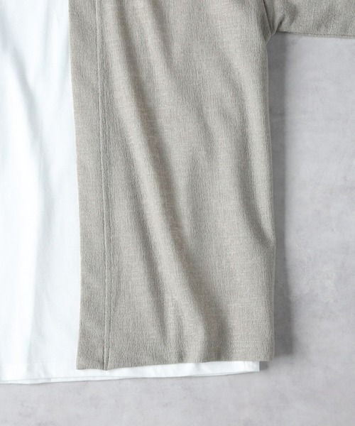 Right-on（ライトオン）の「【NEOSARTIC】モザイクジャガード５分袖カーデアンサンブル（アンサンブル・メンズ・ダークグレー/ベージュ/グリーン・M/XL/L）」の6枚目の写真