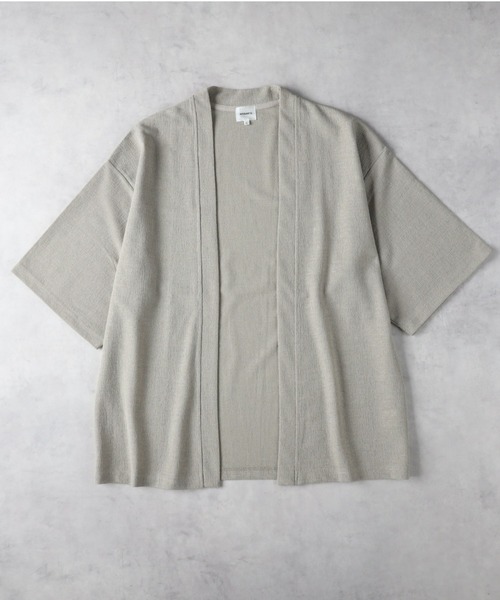 Right-on（ライトオン）の「【NEOSARTIC】モザイクジャガード５分袖カーデアンサンブル（アンサンブル・メンズ・ダークグレー/ベージュ/グリーン・M/XL/L）」の8枚目の写真