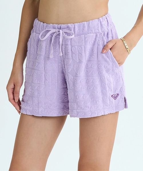 ROXY（ロキシー）の「SUNBATHING SHORTS /ロキシーセットアップ対応ウエストゴムパイルショートパンツ（その他パンツ・レディース・パープル/ネイビー/オレンジ・LARGE/MEDIUM/SMALL）」の4枚目の写真