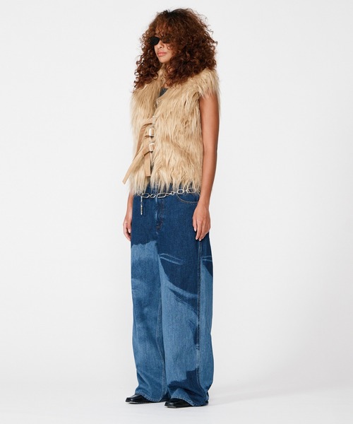 BEEDEN（ビーデン）の「VOLUME FUR VEST（その他アウター・レディース・ベージュ/ホワイト・FREE）」の12枚目の写真