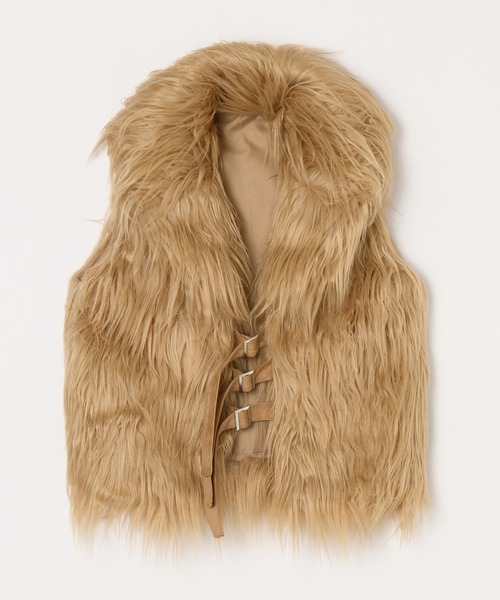 BEEDEN（ビーデン）の「VOLUME FUR VEST（その他アウター・レディース・ベージュ/ホワイト・FREE）」の16枚目の写真