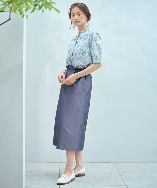 J.PRESS(ジェイプレス)の「【洗える】LIBERTY バンドカラー ブラウス(シャツ/ブラウス・レディース・ピンク系5/ブルー系5・9/11)」の4枚目の写真