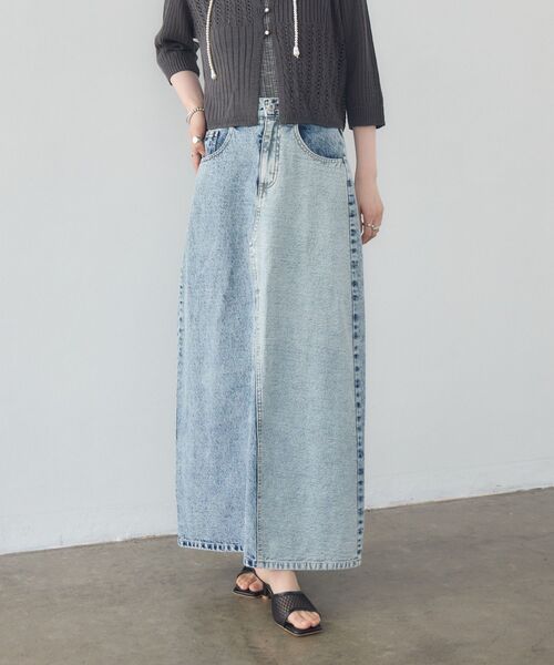 kivi(キヴィ)の「chemical denim SK(デニムスカート・レディース・ブラック/ブルー・MEDIUM/LARGE)」の1枚目の写真