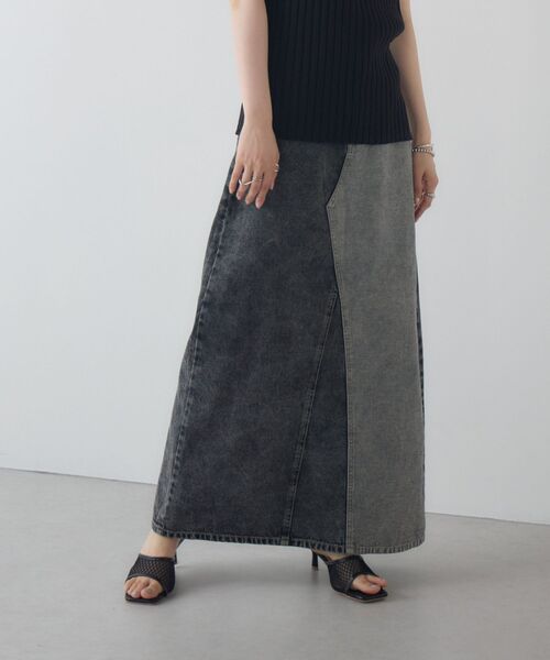 kivi(キヴィ)の「chemical denim SK(デニムスカート・レディース・ブラック/ブルー・MEDIUM/LARGE)」の2枚目の写真