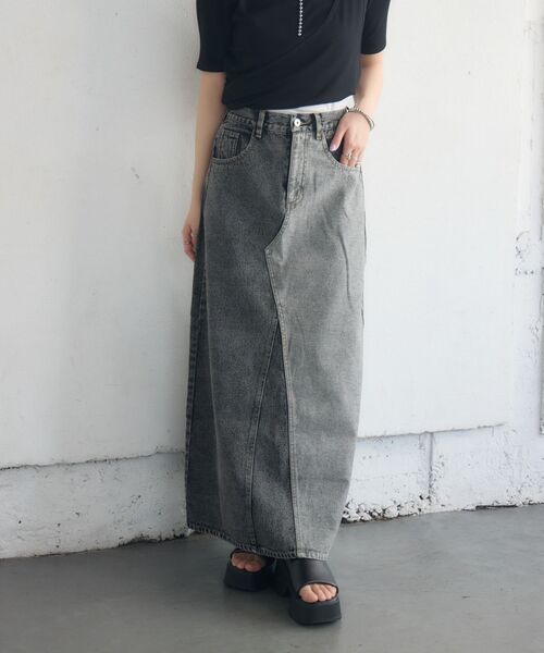 kivi(キヴィ)の「chemical denim SK(デニムスカート・レディース・ブラック/ブルー・MEDIUM/LARGE)」の10枚目の写真