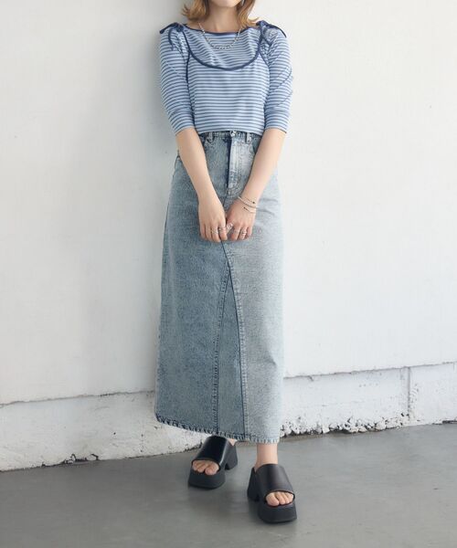 kivi(キヴィ)の「chemical denim SK(デニムスカート・レディース・ブラック/ブルー・MEDIUM/LARGE)」の15枚目の写真