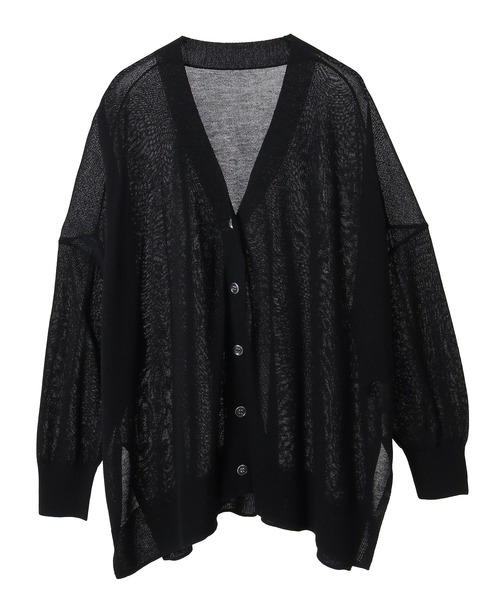 earth music&ecology（アースミュージックアンドエコロジー）の「シアールーズカーディガン（カーディガン/ボレロ・レディース・アイボリー/ブラック/杢グレー・FREE）」の2枚目の写真