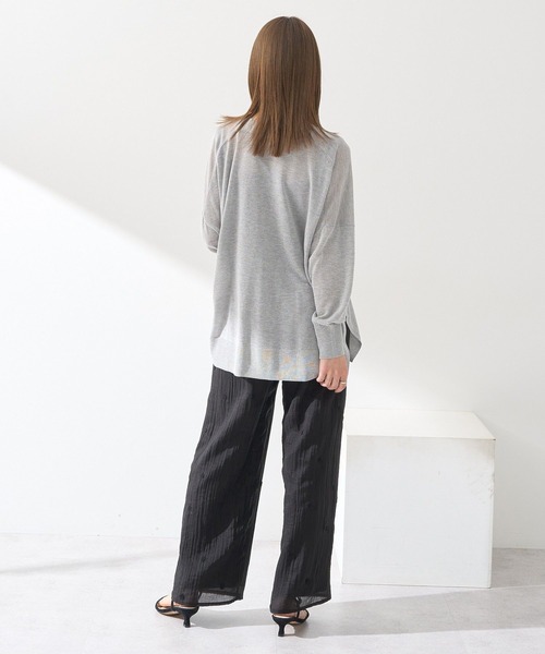 earth music&ecology（アースミュージックアンドエコロジー）の「シアールーズカーディガン（カーディガン/ボレロ・レディース・アイボリー/ブラック/杢グレー・FREE）」の7枚目の写真