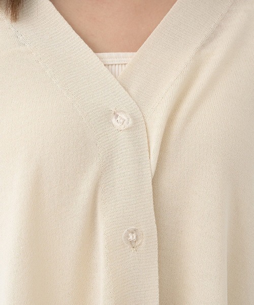 earth music&ecology（アースミュージックアンドエコロジー）の「シアールーズカーディガン（カーディガン/ボレロ・レディース・アイボリー/ブラック/杢グレー・FREE）」の6枚目の写真