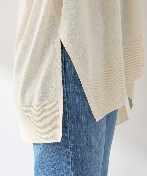 earth music&ecology（アースミュージックアンドエコロジー）の「シアールーズカーディガン（カーディガン/ボレロ・レディース・アイボリー/ブラック/杢グレー・FREE）」の5枚目の写真