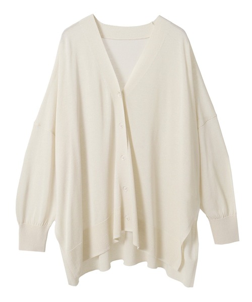 earth music&ecology（アースミュージックアンドエコロジー）の「シアールーズカーディガン（カーディガン/ボレロ・レディース・アイボリー/ブラック/杢グレー・FREE）」の14枚目の写真
