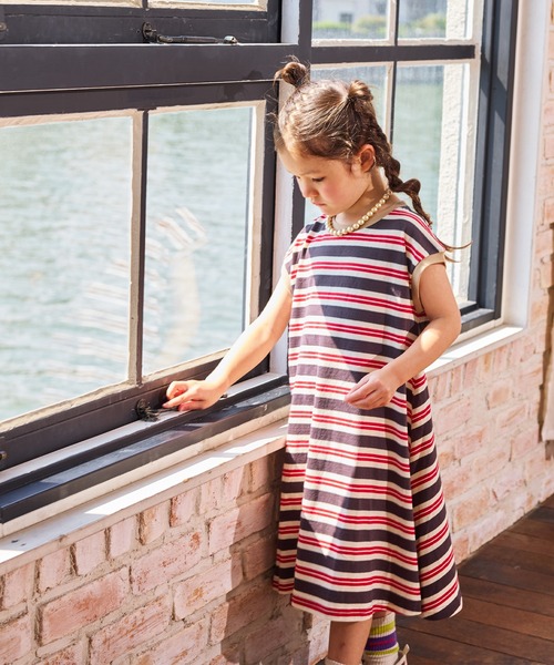 MARKEY'S（マーキーズ）の「先染めボーダーワンピース（ワンピース・キッズ・イエロー/ライトグリーン/ブラック・110/100/95/90/80/150/140/130/120）」の5枚目の写真