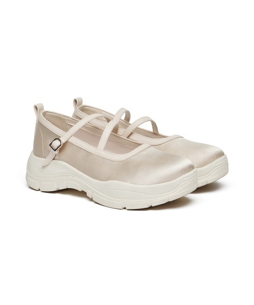 靴*ー様 トポロジー BRAIDED O-ROPE ベージュ FLATFORM Z-STRAP MARYJANE（スニーカー）｜ROCKFISH