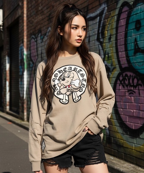 セール】【GALFY/ガルフィー】百合の紋紋ボロンTee（Tシャツ