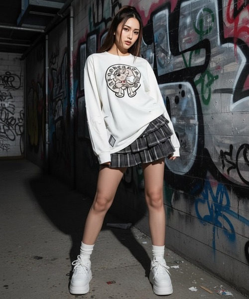 セール】【GALFY/ガルフィー】百合の紋紋ボロンTee（Tシャツ