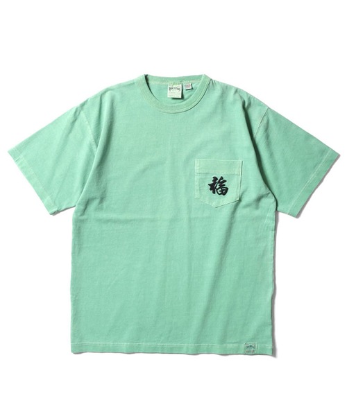 HOUSTON(ヒューストン)の「HOUSTON ピグメントポケットTシャツ(TIGER)(Tシャツ/カットソー・メンズ・ナチュラル/ブルー/グリーン/ブラック・X-LARGE/MEDIUM/XX-LARGE/LARGE)」の1枚目の写真