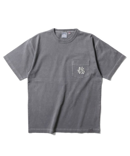 HOUSTON(ヒューストン)の「HOUSTON ピグメントポケットTシャツ(TIGER)(Tシャツ/カットソー・メンズ・ナチュラル/ブルー/グリーン/ブラック・X-LARGE/MEDIUM/XX-LARGE/LARGE)」の2枚目の写真