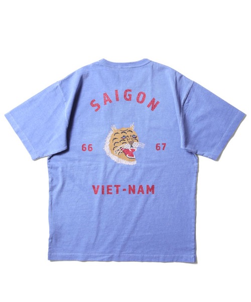 HOUSTON(ヒューストン)の「HOUSTON ピグメントポケットTシャツ(TIGER)(Tシャツ/カットソー・メンズ・ナチュラル/ブルー/グリーン/ブラック・X-LARGE/MEDIUM/XX-LARGE/LARGE)」の7枚目の写真