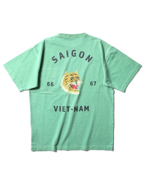 HOUSTON(ヒューストン)の「HOUSTON ピグメントポケットTシャツ(TIGER)(Tシャツ/カットソー・メンズ・ナチュラル/ブルー/グリーン/ブラック・X-LARGE/MEDIUM/XX-LARGE/LARGE)」の8枚目の写真
