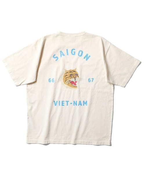 HOUSTON(ヒューストン)の「HOUSTON ピグメントポケットTシャツ(TIGER)(Tシャツ/カットソー・メンズ・ナチュラル/ブルー/グリーン/ブラック・X-LARGE/MEDIUM/XX-LARGE/LARGE)」の9枚目の写真