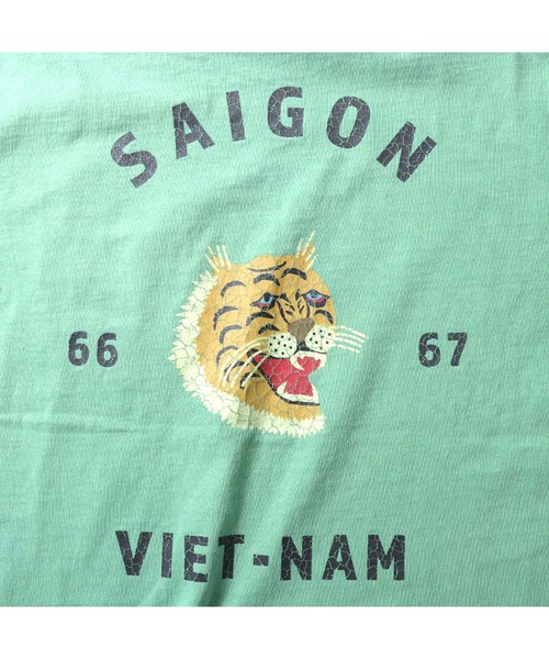 HOUSTON(ヒューストン)の「HOUSTON ピグメントポケットTシャツ(TIGER)(Tシャツ/カットソー・メンズ・ナチュラル/ブルー/グリーン/ブラック・X-LARGE/MEDIUM/XX-LARGE/LARGE)」の5枚目の写真
