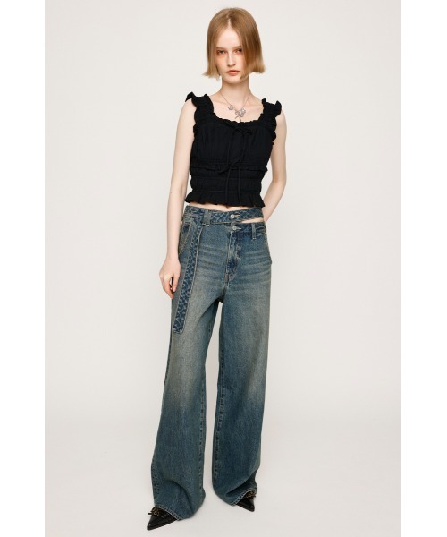 SOCCER GATHER CAMI TOPS サッカー ギャザーキャミトップス SLY ブラウス シャツ SOCCER GATHER CAMI TOPS サッカー