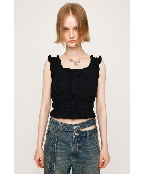 【今月削除予定】　VOLUME GATHERED CAMI TOPS セール】SUCKER GATHER CAMI TOPS サッカー ギャザー キャミ