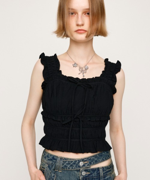 SOCCER GATHER CAMI TOPS サッカー ギャザーキャミトップス セール】SOCCER GATHER CAMI TOPS サッカー ギャザー キャミ