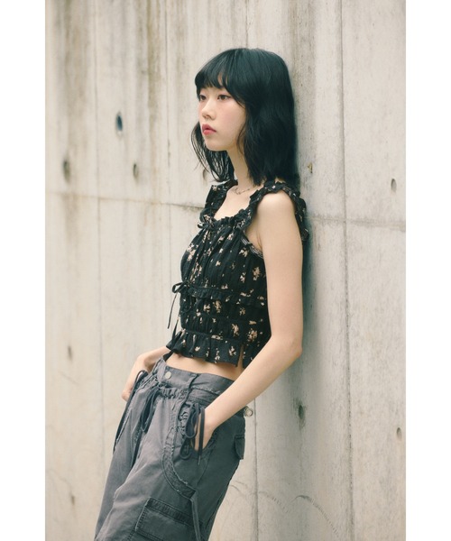 SLY SOCCER GATHER CAMI TOPS キャミトップス SLY ブラウス シャツ SUCKER GATHER CAMI TOPS サッカー
